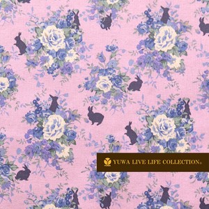 Cotton Canvas flower Purple Fabric Floral Pattern Rabbit 4 4 9838