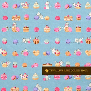 20 Blue Fabric Macaroon Sweets cat 17