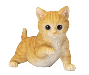 【エイチツーオー】子猫置物　チャトラ　プレイイング