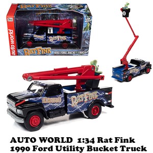 1:34 Rat Fink 1990 Ford Utility Bucket Truck 【ラットフィンク】ミニカー