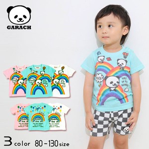 Kids' Short Sleeve T-shirt Rainbow Panda