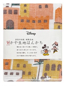 【日本製】Disney ディズニー かや生地 ハンカチ 『オアシスデート』奈良の 蚊帳生地 使用
