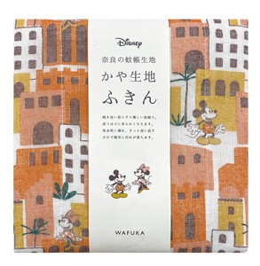 【日本製】Disney ディズニー かや生地 ふきん 『オアシスデート』 奈良の 蚊帳生地