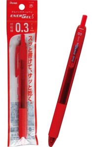 日本製 made in japan ぺんてる エナージェルエス0.3赤 速乾ゲルインキ 33-294