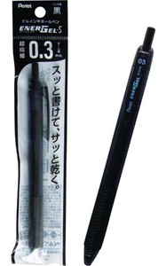 日本製 made in japan ぺんてる エナージェルエス0.3黒 速乾ゲルインキ 33-293