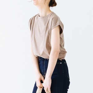 T 恤/上衣 女士 法式袖 棉 日本制造