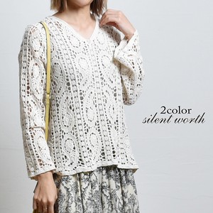 Button Shirt/Blouse Pullover All-lace (S)