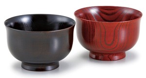 漆器 山中塗 夫婦汁椀 丸福型 ワイン・ブラック [lacquerware kitchenware made in Japan tableware]