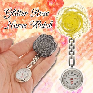 キラキラ ラメローズ ナースウォッチ ノーマルタイプ 懐中時計 看護士 医療 時計 アナログ