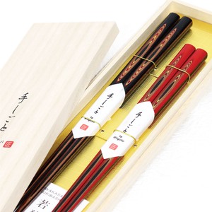 Wakasa lacquerware Chopsticks Gift Japanese Pattern 2-pairs set Made in Japan
