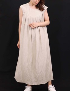 Rayon Linen Long One-piece Dress Sleeveless