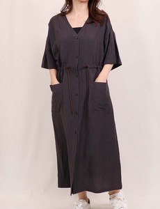 Rayon Linen Long Cardigan One-piece Dress