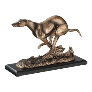 西洋彫刻 アールデコ調 グレイハウンド・ホイペット犬の彫像/ ショールーム アクセント 展示（輸入品）
