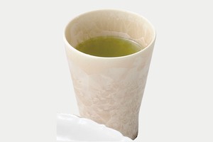 陶あん窯  花結晶（茶） なごみカップ【日本製　磁器　京焼・清水焼】