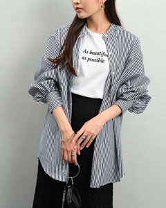 Plain Dyeing Stripe Band Color Shirt