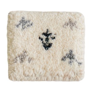 【ミニギャッベ】ギャッベ コースター 壁飾り 座卓敷き ウール 手織り 約10×10cm ホワイト