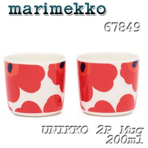 marimekkoマリメッコ UNIKKO ラテマグカップ 200mlx2P 　67849【北欧雑貨】