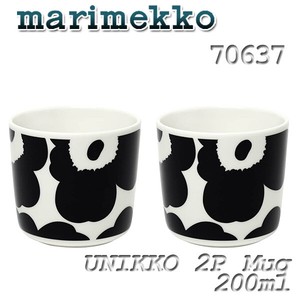 marimekkoマリメッコ UNIKKO ラテマグカップ 200mlx2P　70637【北欧雑貨】