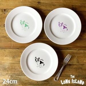 French Bulldog rim plate Curry Plate Pottery Plates Outlet Osumashi Silhouette