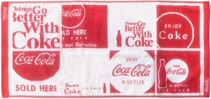 セール　コカ･コーラ ジャカードフェイスタオル (ポップスクエア)　アメリカン雑貨