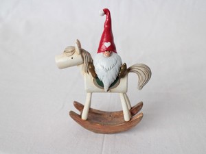 【予約商品】【2022クリスマス】彩か｜Saika　クリスマス オーナメント　Santa on rocking horse (White)