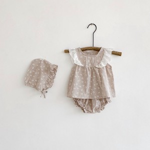 Floral Pattern Sleeveless Suit Set Net 3-unit Set Baby Newborn Kids 2