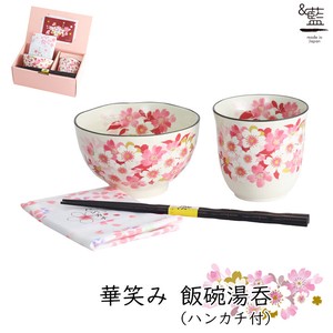 Mino Ware Gift Rice Bowl Japanese Tea Cup Handkerchief