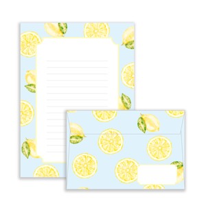 Wolrld Craft Writing Papers & Envelope Lemon Made in Japan Gift Food Notebook Stationery