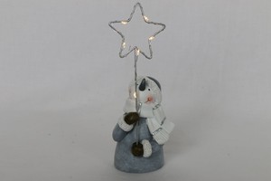 【予約商品】【2022クリスマス】彩か｜Saika　クリスマス オーナメント　Holding LED Star Snowman (Gray)