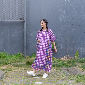 2022 summer Reserved items One-piece Dress Lotus Checkered