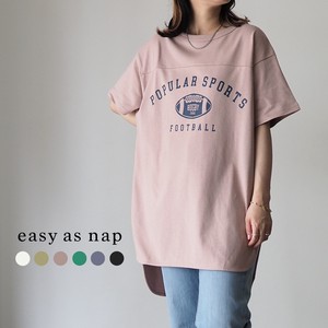 RUGBYプリント 前後差フットボール半袖Tシャツ 【easy as nap】【2022春夏】