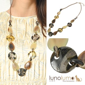 SALE Necklace Ladies Buffalo Shell Brown Natural Material Ethnic Asia