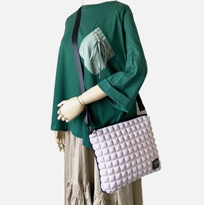 Soft Material Neo Plain Square Emboss Zipper Top Shoulder Bag