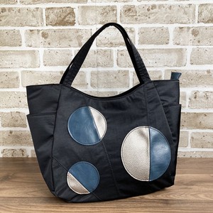 Water-Repellent Nylon Half Dot Patchwork Tote Bag