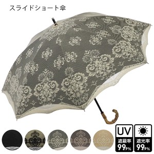 S/S All Weather Umbrella Double Lace Damask Ride Short Sunshade UV Cut