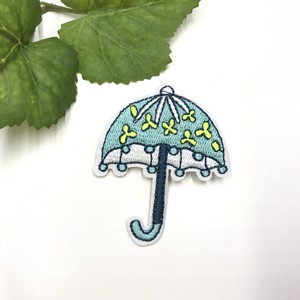 Brooch Embroidery Blue Rainy Season
