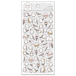 Mame Mame Animaru sticker 81233 Long-tailed tit / Seal Size :H175 x W90 mm