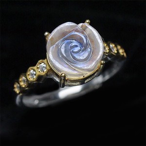 ブルームーンストーン 薔薇彫り sv925 リング 指輪 フリー【FOREST 天然石 パワーストーン】