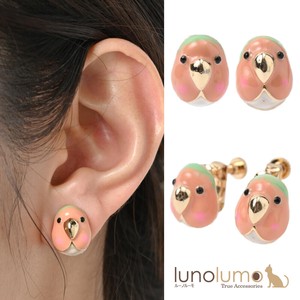 Clip-On Earrings Earrings Parakeet Okame Ink Pastel Ladies'