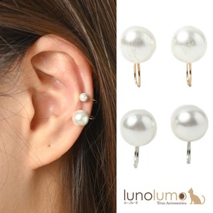Clip-On Earrings Pearl Earrings Reversible sliver Ear Cuff