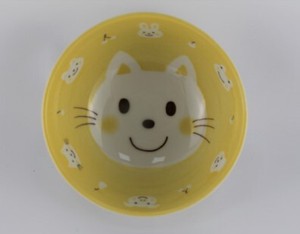にっこり アニマル 飯碗 ネコ 猫 cat 美濃焼 日本製 made in Japan