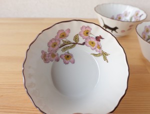 九谷焼　桜とねこ　小鉢揃（5個セット）