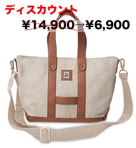 【サスティナブルなジュートバッグ】：本革x綿麻ショルダートートバッグ（台形型）裏付き-C 2023秋冬新作