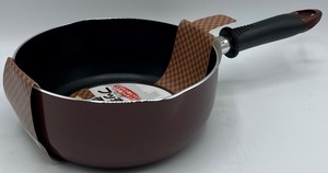 IH対応フッ素雪平鍋18cm　ブラウン　こびりつきにくい　お手入れ簡単　煮たり焼いたり気軽に使える