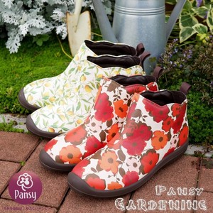 Pansy Gardening Short Boots Waterproof Repeating Pattern Floral Pattern Light-Weight 3