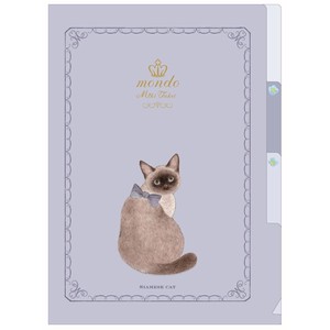 Pocket File Miki Takei 3 Pocket A5 Plastic Folder Siamese Cat