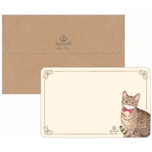 Greeting Card Miki Takei Message Card Envelope 5 Pcs Set cat Cat