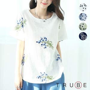 Embroidery Floral Pattern Cotton Pullover 3 1 2 3 3 1 24