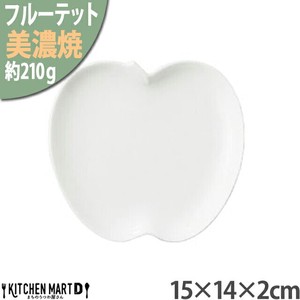 Mino ware Plate Apple 15 x 14 x 2cm