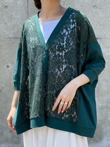 Lightly Lace Switching Dolman Cardigan